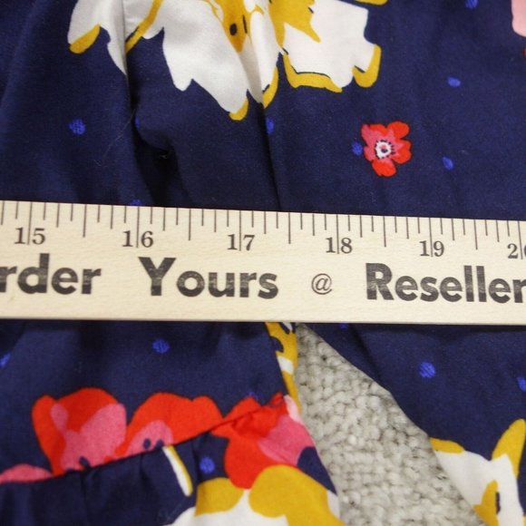 Old Navy Dress Womens Small Blue Floral Balloon Sleeve Pleated Front Lace Up - Picture 6 of 8